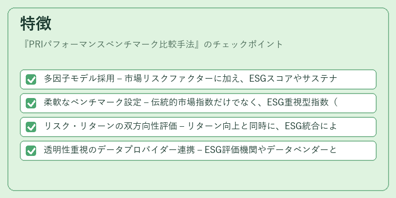 特徴(PRIパフォーマンスベンチマーク比較手法)の図解