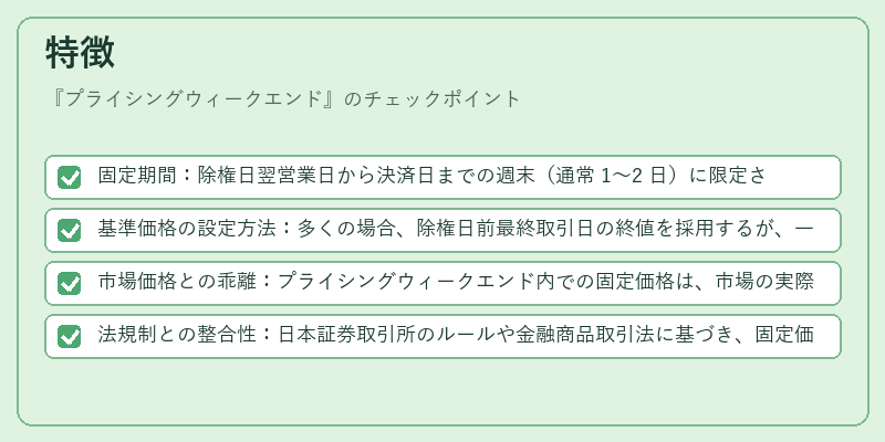 特徴（プライシングウィークエンド）の図解