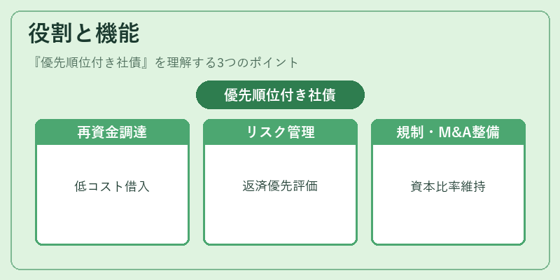 役割と機能（優先順位付き社債）の図解