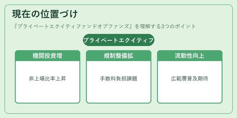 現在の位置づけ(プライベートエクイティファンドオブファンズ)の図解