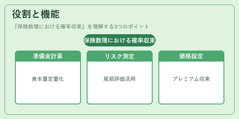 役割と機能（保険数理における確率収束）の図解