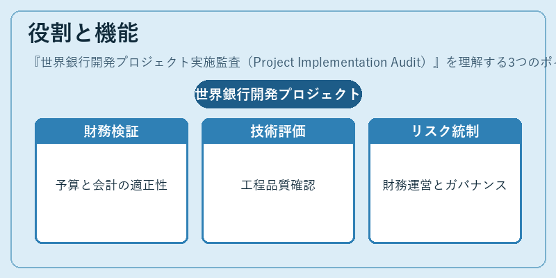 役割と機能（世界銀行開発プロジェクト実施監査（Project Implementation Audit））の図解