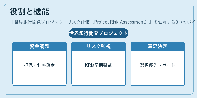 役割と機能（世界銀行開発プロジェクトリスク評価（Project Risk Assessment））の図解