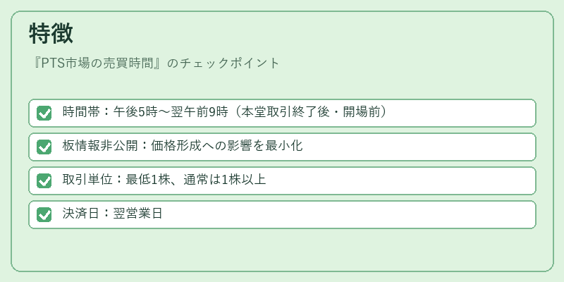 特徴（PTS市場の売買時間）の図解