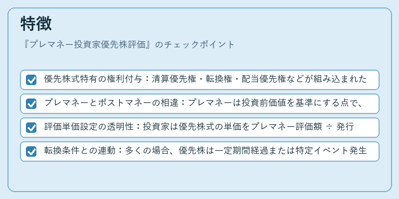特徴(プレマネー投資家優先株評価)の図解