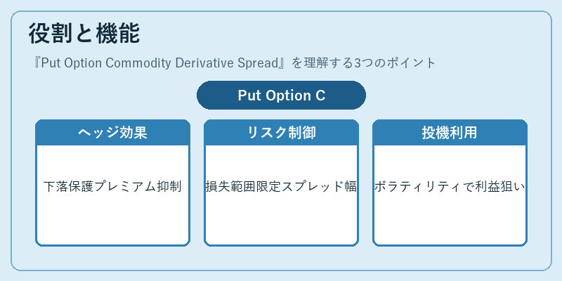 役割と機能（Put Option Commodity Derivative Spread）の図解