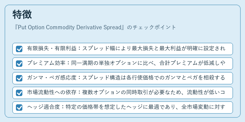 特徴（Put Option Commodity Derivative Spread）の図解