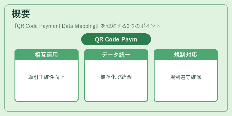 概要（QR Code Payment Data Mapping）の図解