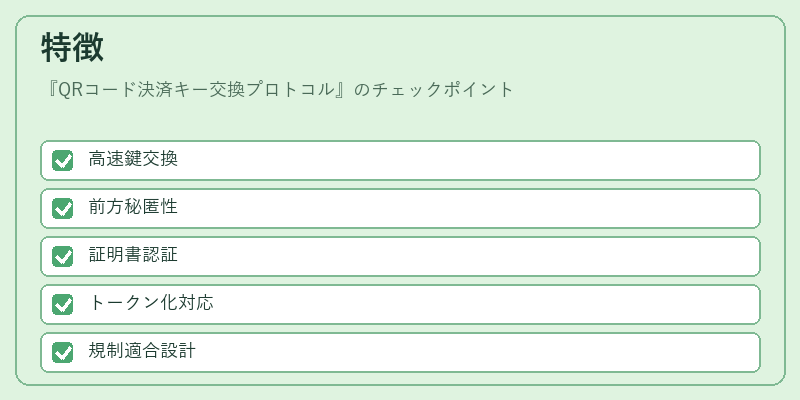 特徴（QRコード決済キー交換プロトコル）の図解