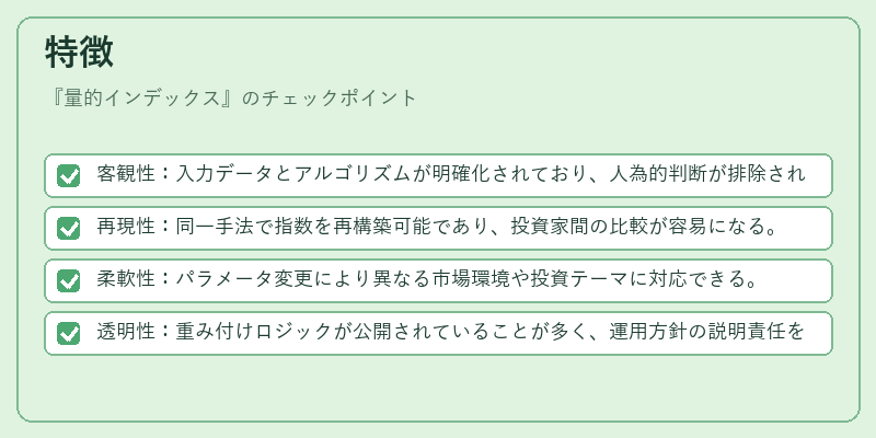 特徴（量的インデックス）の図解
