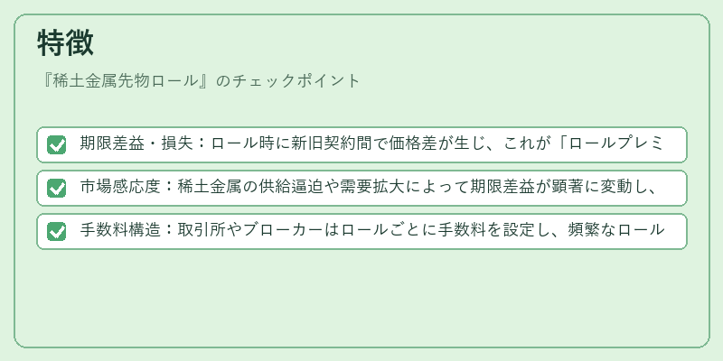 特徴（稀土金属先物ロール）の図解
