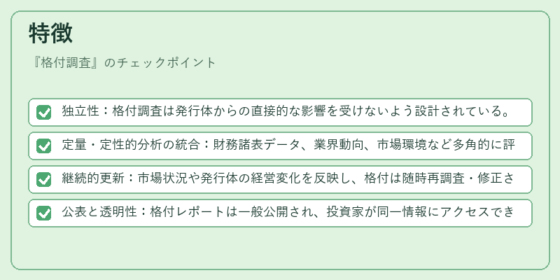 特徴（格付調査）の図解