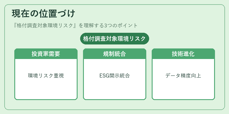 現在の位置づけ（格付調査対象環境リスク）の図解