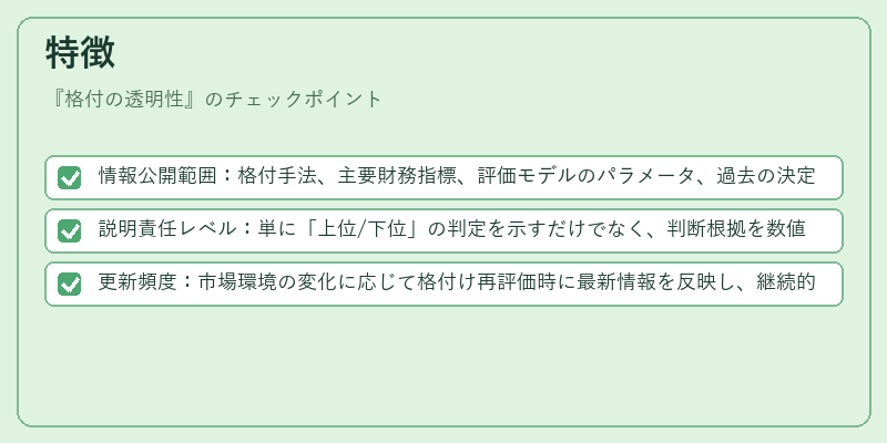 特徴（格付の透明性）の図解