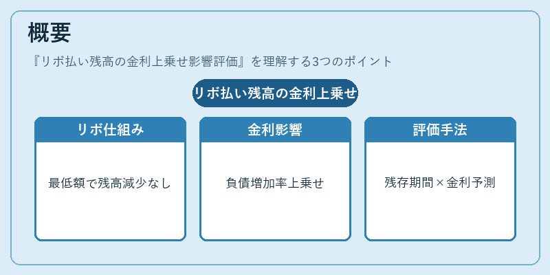概要（リボ払い残高の金利上乗せ影響評価）の図解