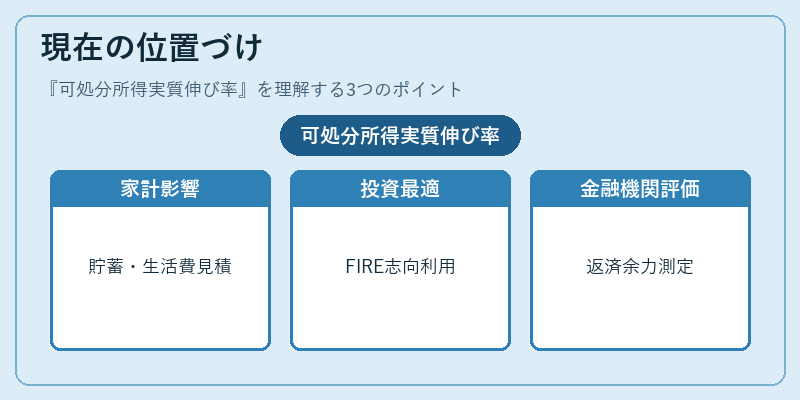 現在の位置づけ(可処分所得実質伸び率)の図解