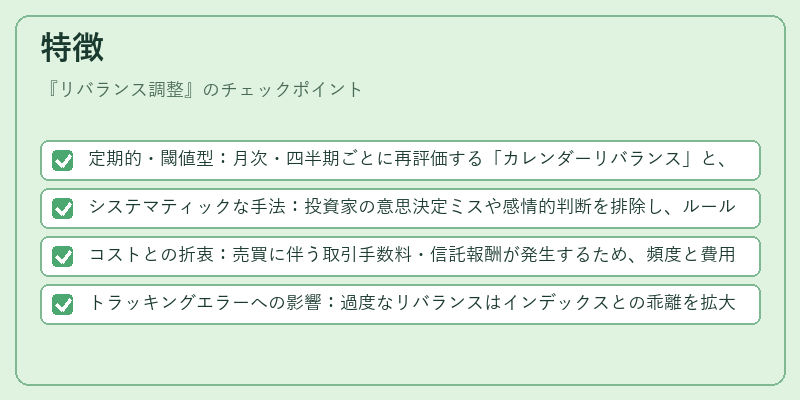 特徴（リバランス調整）の図解