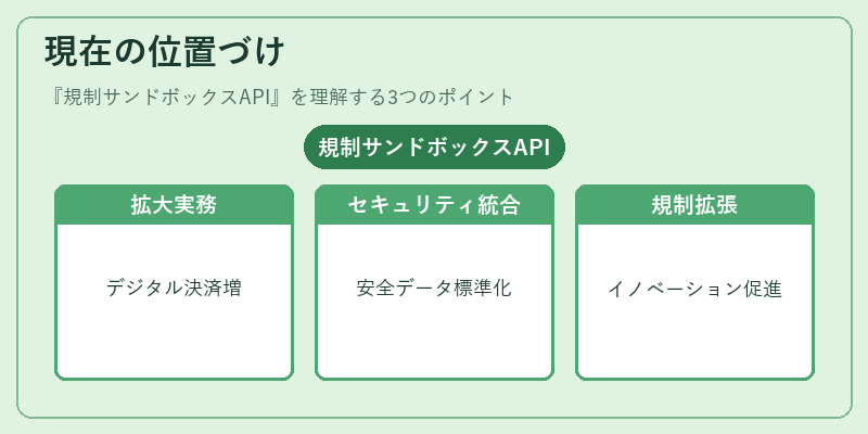 現在の位置づけ（規制サンドボックスAPI）の図解