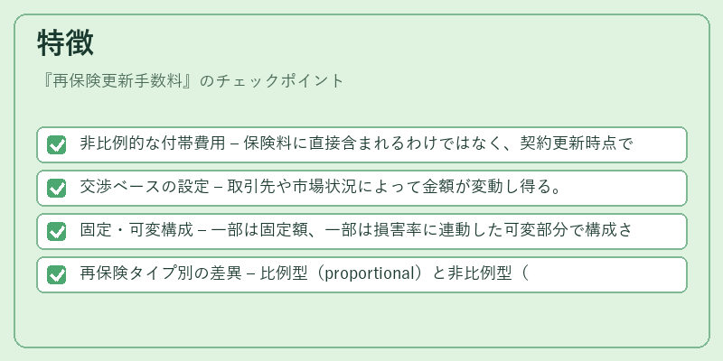 特徴(再保険更新手数料)の図解