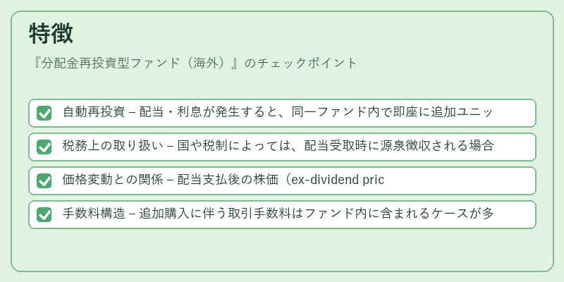 特徴（分配金再投資型ファンド（海外））の図解