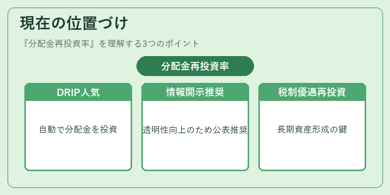 現在の位置づけ（分配金再投資率）の図解