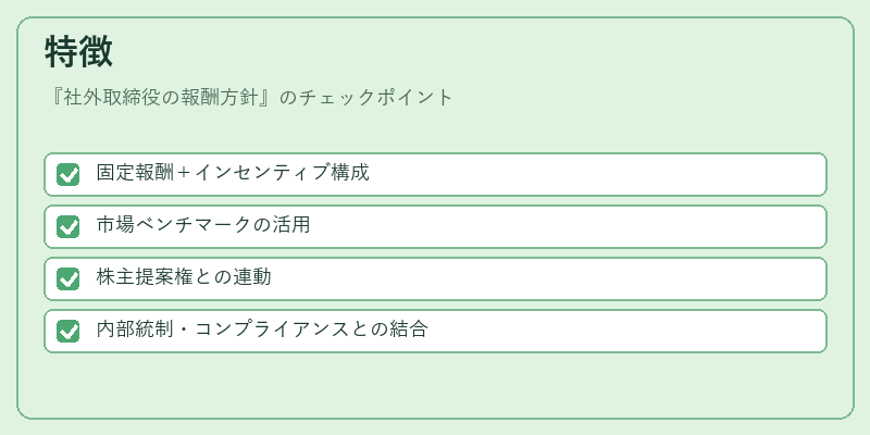 特徴（社外取締役の報酬方針）の図解