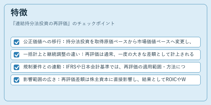 特徴（連結持分法投資の再評価）の図解