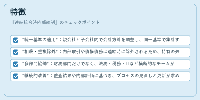特徴（連結統合時内部統制）の図解