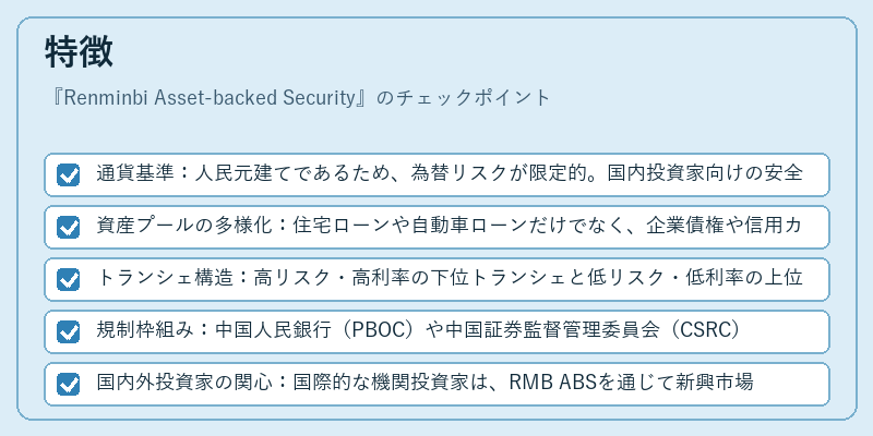 特徴(Renminbi Asset-backed Security)の図解