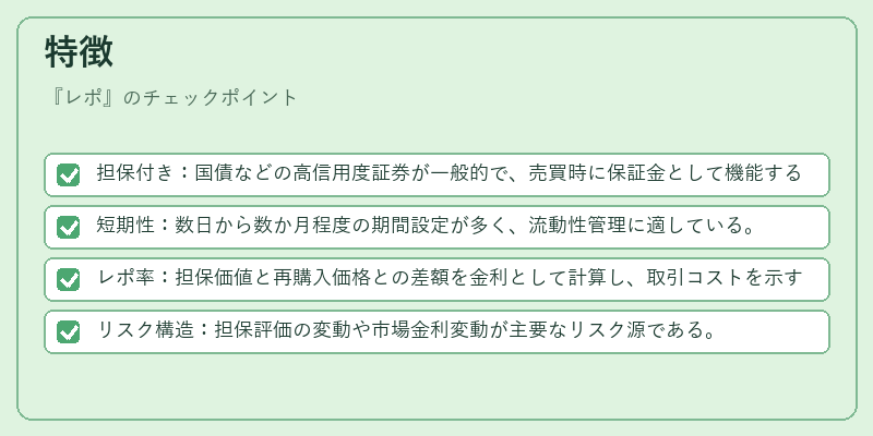 特徴（レポ）の図解