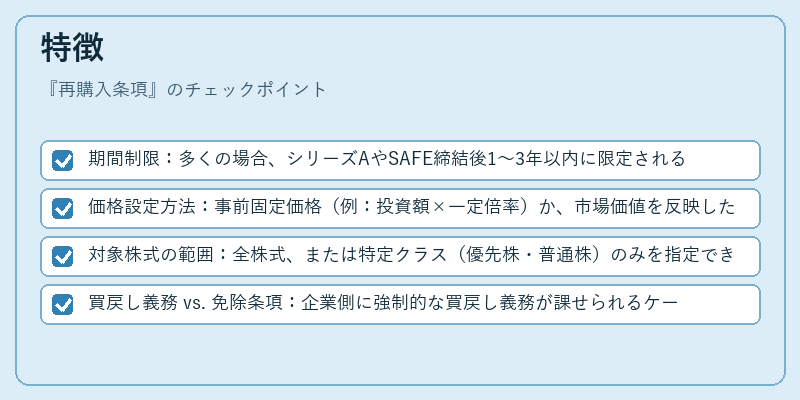 特徴（再購入条項）の図解