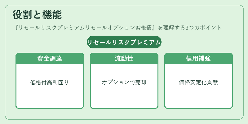 役割と機能（リセールリスクプレミアムリセールオプション劣後債）の図解