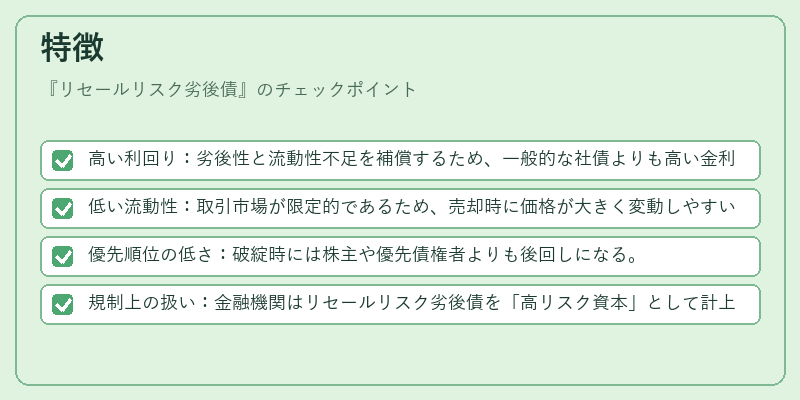 特徴（リセールリスク劣後債）の図解
