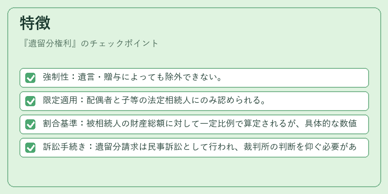 特徴（遺留分権利）の図解