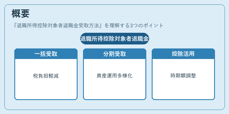 概要（退職所得控除対象者退職金受取方法）の図解
