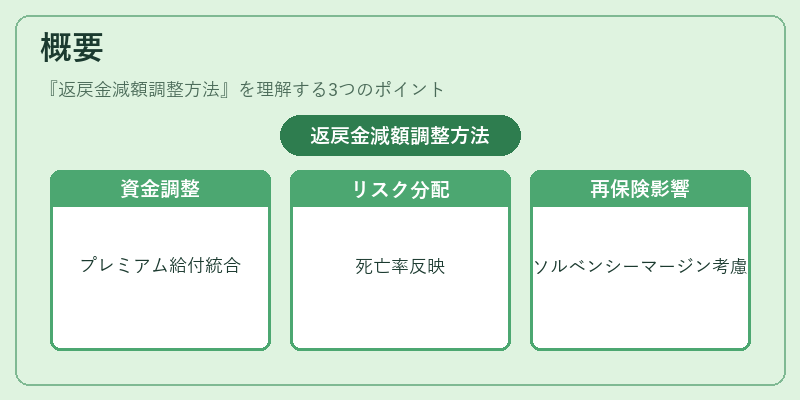 概要（返戻金減額調整方法）の図解