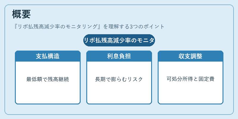 概要（リボ払残高減少率のモニタリング）の図解