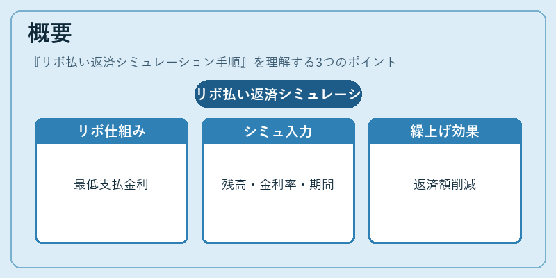 概要（リボ払い返済シミュレーション手順）の図解