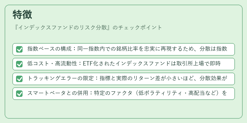 特徴（インデックスファンドのリスク分散）の図解