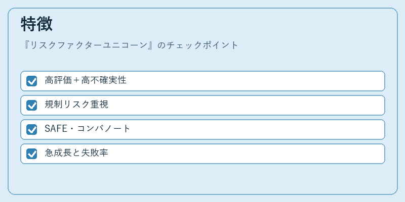 特徴(リスクファクターユニコーン)の図解