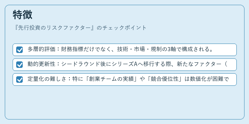 特徴(先行投資のリスクファクター)の図解