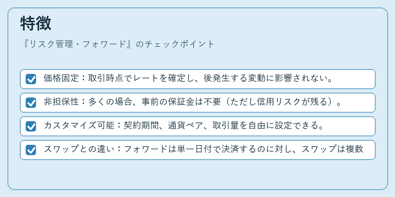特徴（リスク管理・フォワード）の図解