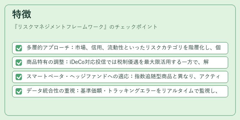 特徴(リスクマネジメントフレームワーク)の図解
