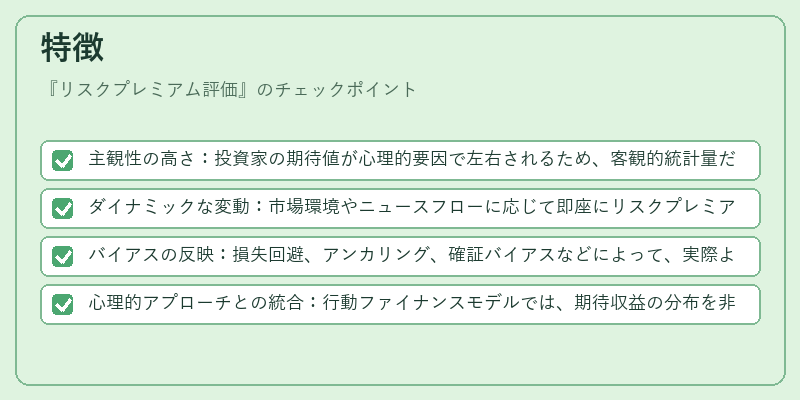 特徴（リスクプレミアム評価）の図解