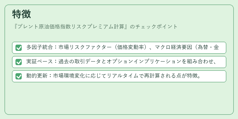 特徴(ブレント原油価格指数リスクプレミアム計算)の図解