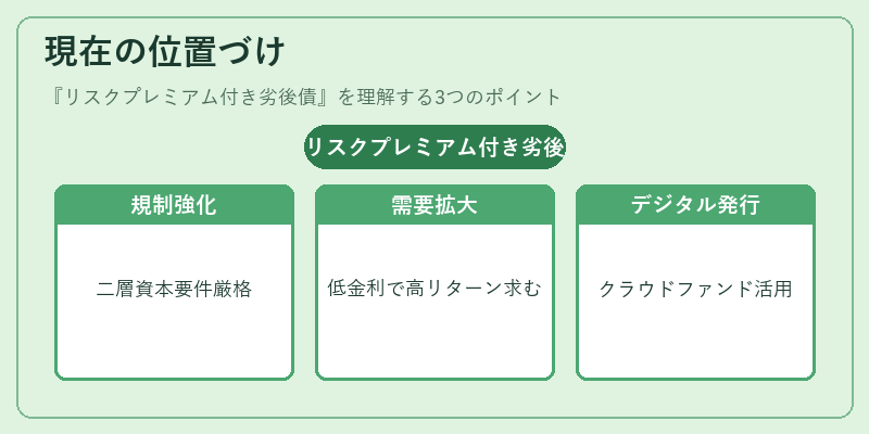 現在の位置づけ（リスクプレミアム付き劣後債）の図解