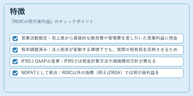 特徴(ROICの税引後利益)の図解