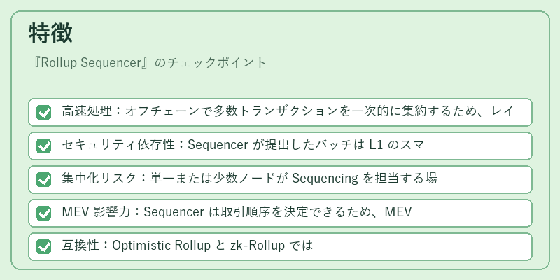 特徴（Rollup Sequencer）の図解