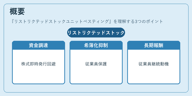 概要（リストリクテッドストックユニットベスティング）の図解