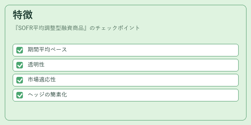 特徴(SOFR平均調整型融資商品)の図解